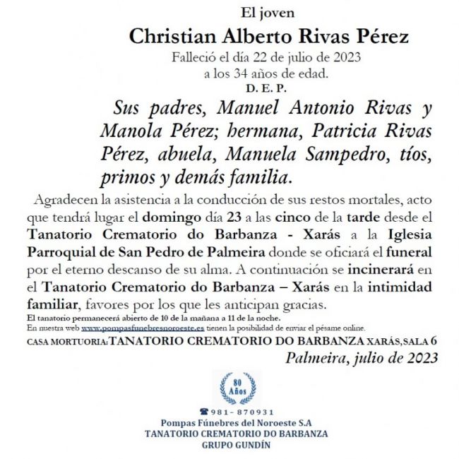 el joven, Rivas Pérez Christian Alberto