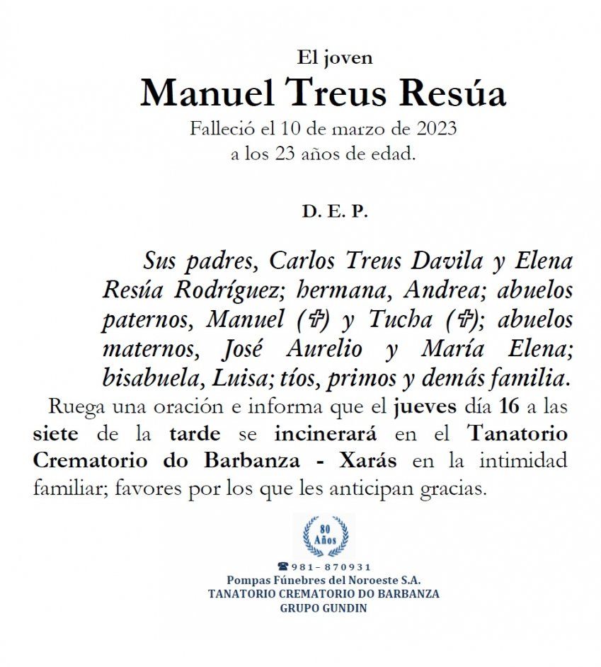 Treus Resua, Manuel