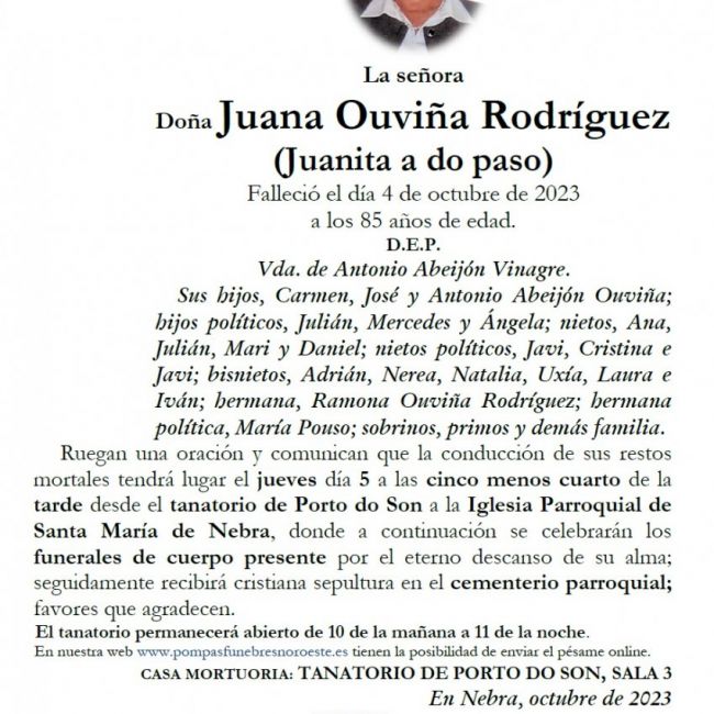 Ouviña Rodriguez, Juana