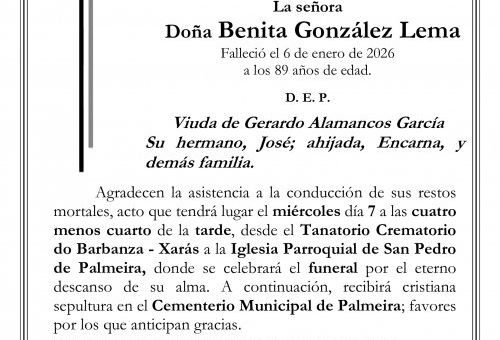 TANA XARAS Palmeira Benita González Lema con foto 1