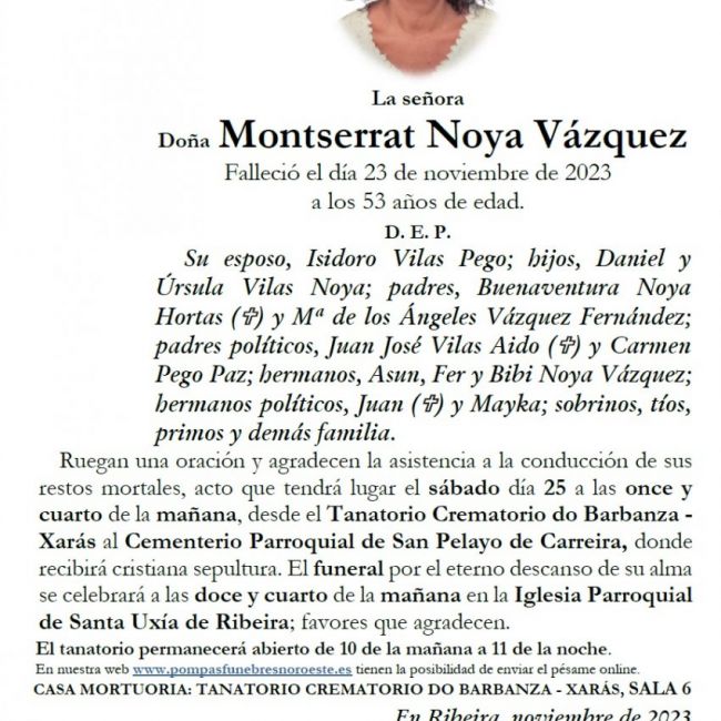 Noya Vázquez, Montserrat