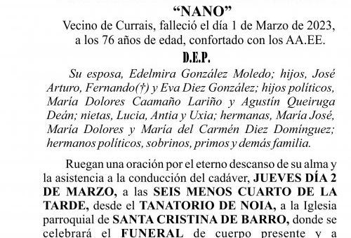 23 02  ESQUELA   Fernando David Díez Domínguez
