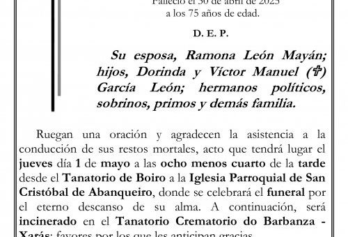 ESQUELA JOSE FERMIN GARCIA VAZQUEZ ABANQUEIRO