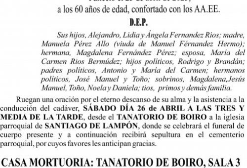 ESQUELA    MANUEL ÁNGEL FERNÁNDEZ PÉREZ