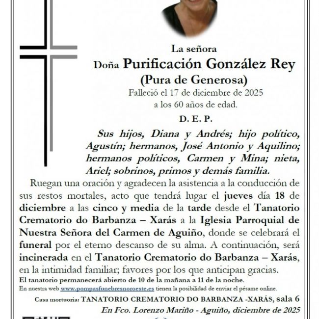 Gonzalez Rey, Purificacion