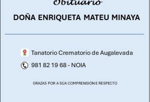 obitario de Enriqueta Mateu Minaya