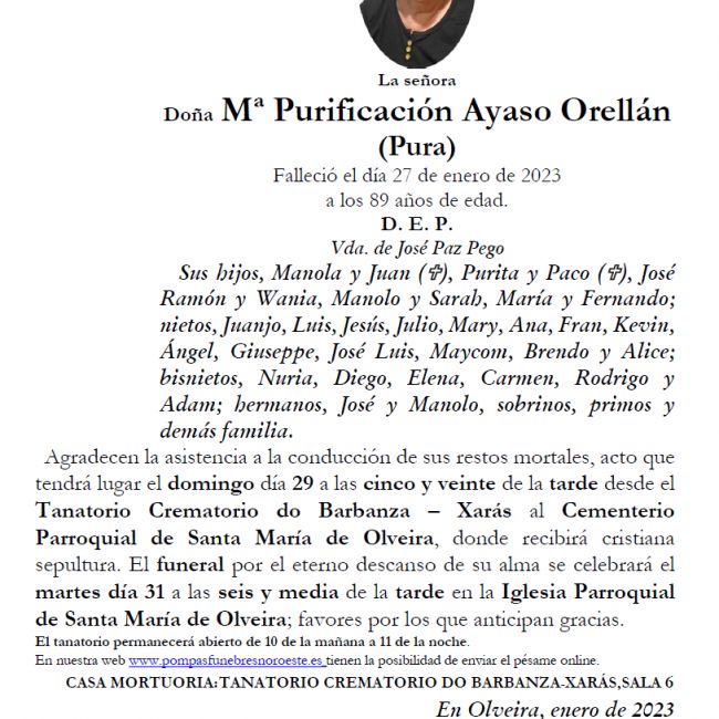 M Purificación Ayaso Orellan