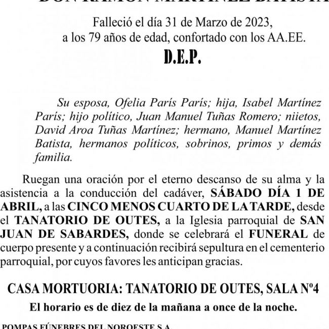 23 03 ESQUELA   Ramón Martínez Batista