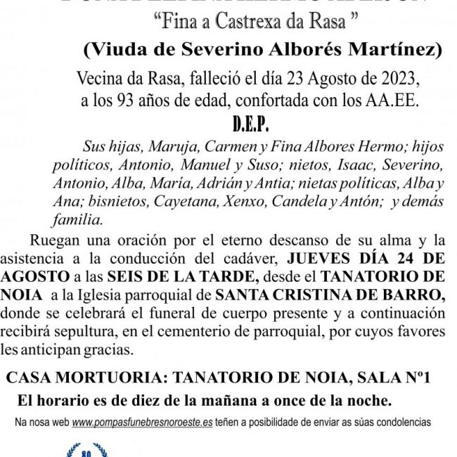 08 23 Esquela,DELFINA HERMO ABEIJÓN