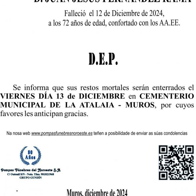 12 24 ESQUELA  Juan Jesús Fernández Rama