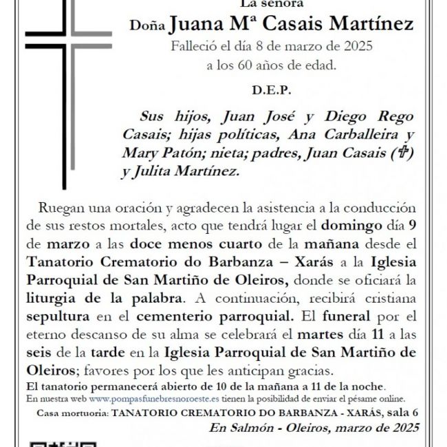 Casais Martinez, Juana Maria