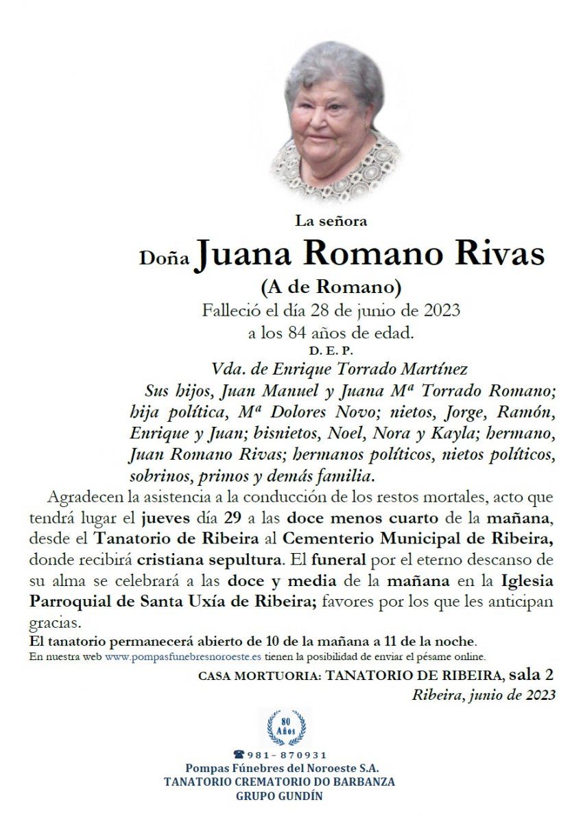 Romano Rivas, Juana