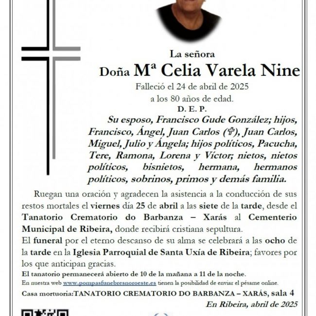 Varela Nine, Mª Celia