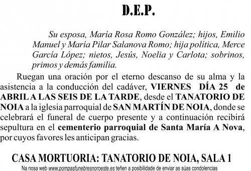 Esquela  2025 Santiago Salanova Rodriguez