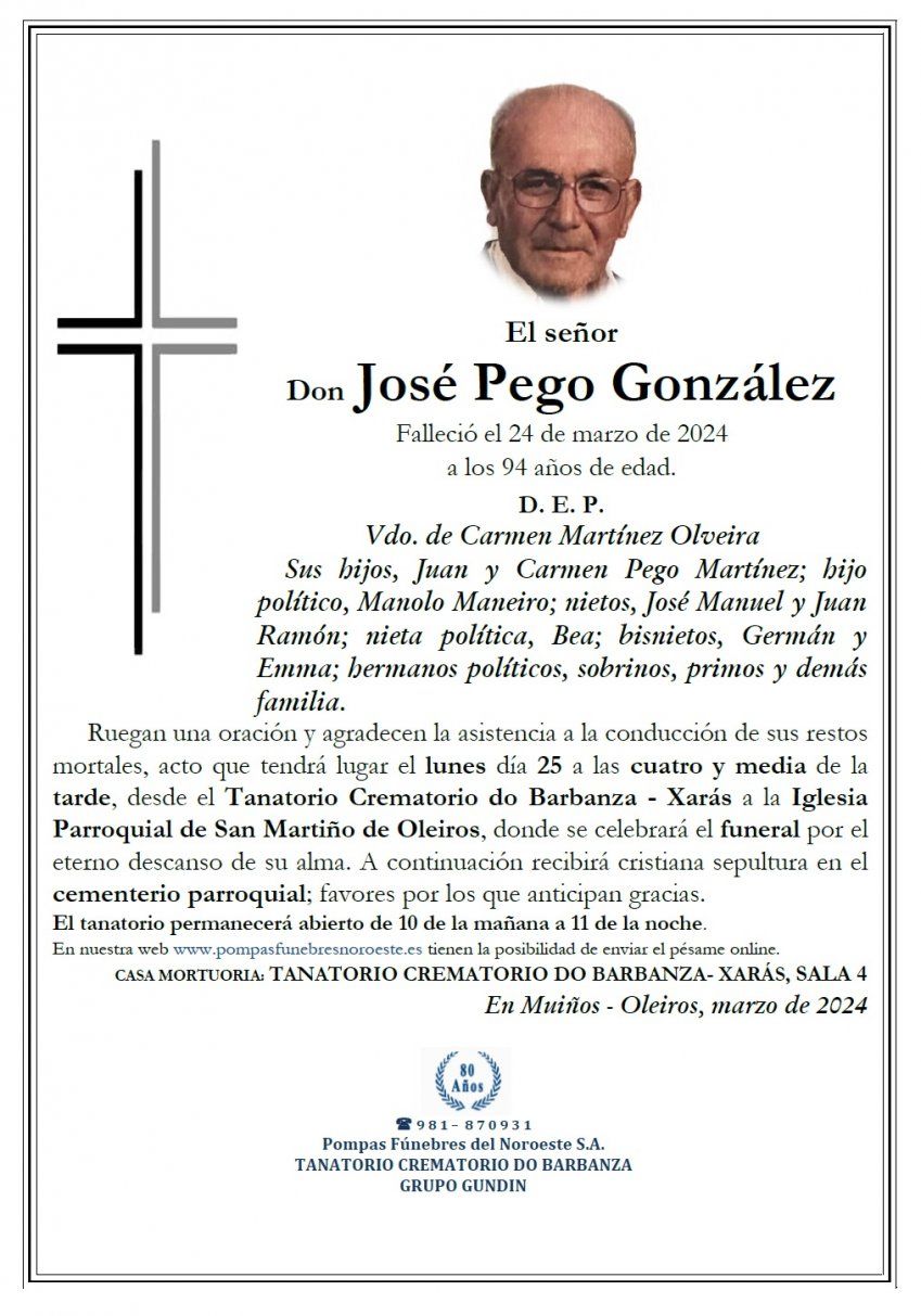 Pego Gonzalez, Jose