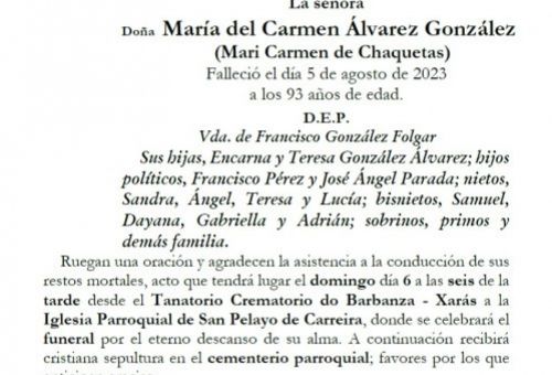 Álvarez González, María del Carmen