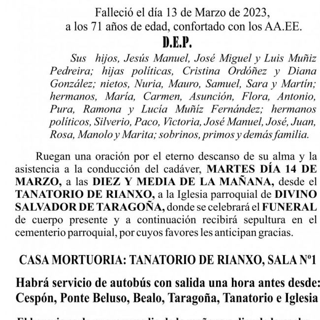 23 03 ESQUELA   José María Muñiz Fernández
