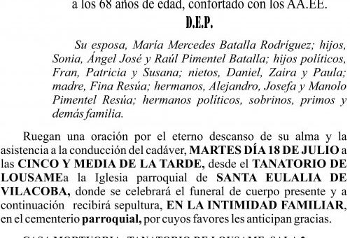 07 23 Esquela, Ángel José Pimentel Resúa