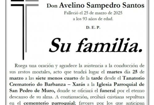 Sampedro Santos, Avelino