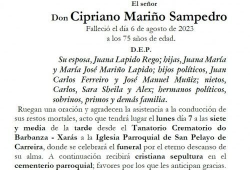 Mariño Sampedro, Cipriano