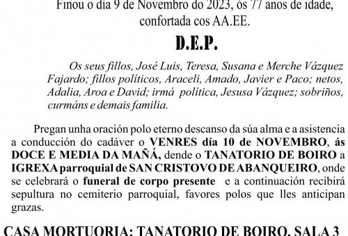ESQUELA GALEGO 11 23   Mª Asunción Fajardo Blanco
