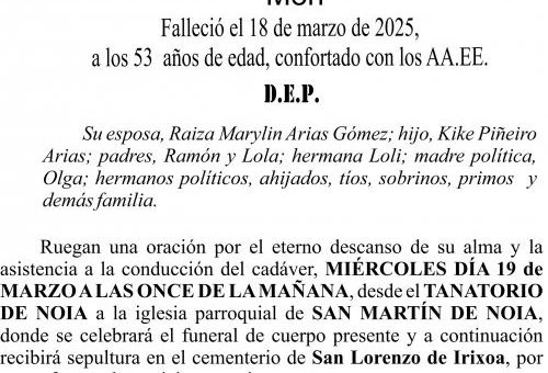 Esquela  2025 ramon jesus piñeiro