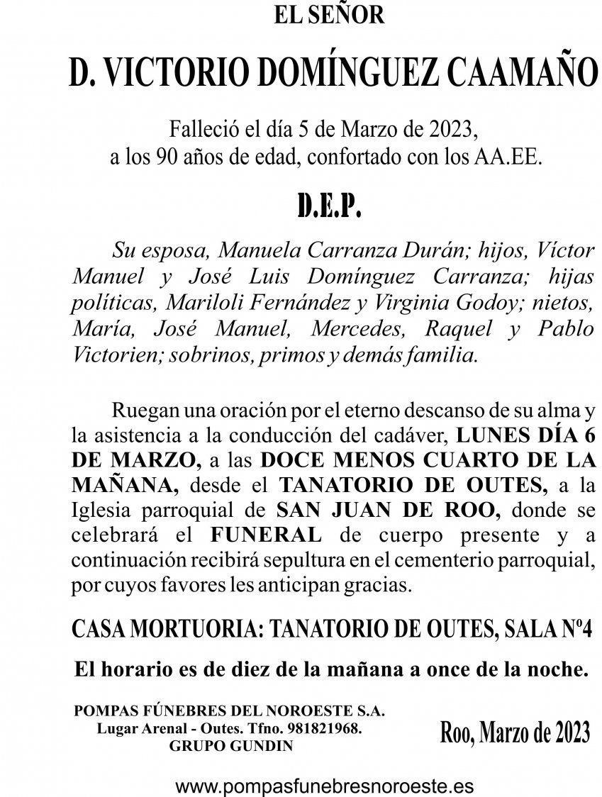 23 02 ESQUELA   Victorio Domínguez Caamaño