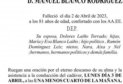 ESQUELA   Manuel Blanco Rodríguez