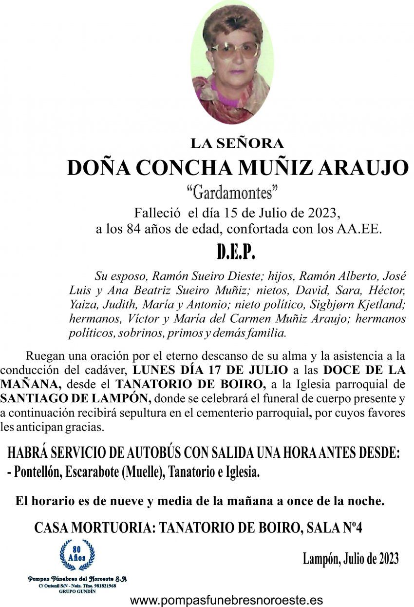 23 07 ESQUELA    Concepción Muñiz Araujo