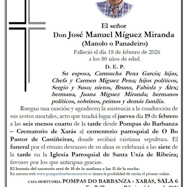 Miguez Miranda, Jose manuel