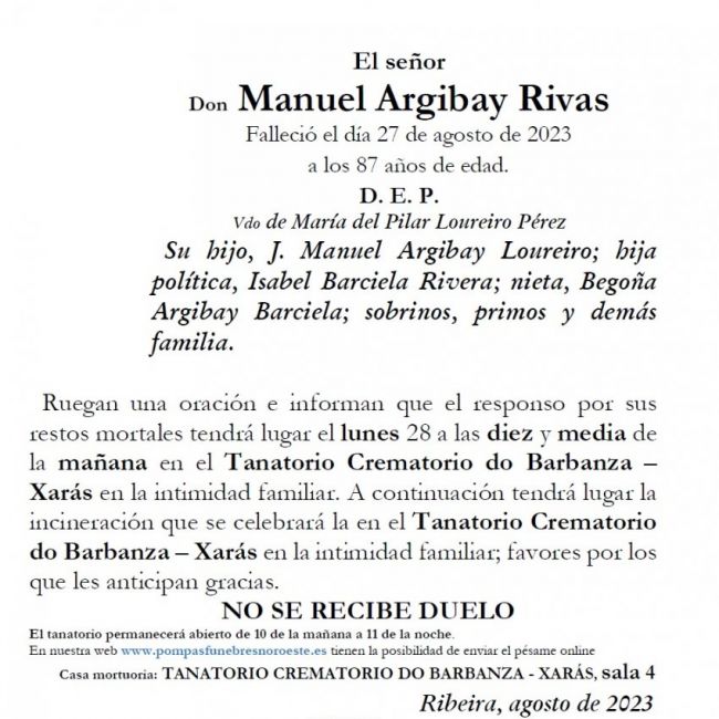 Argibay Rivas, Manuel