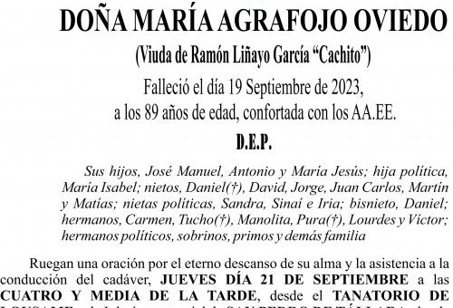 09 23 Esquela María Agrafojo Oviedo