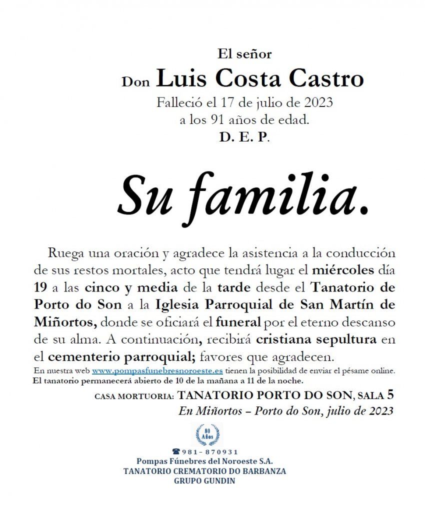 Costa Castro, Luis