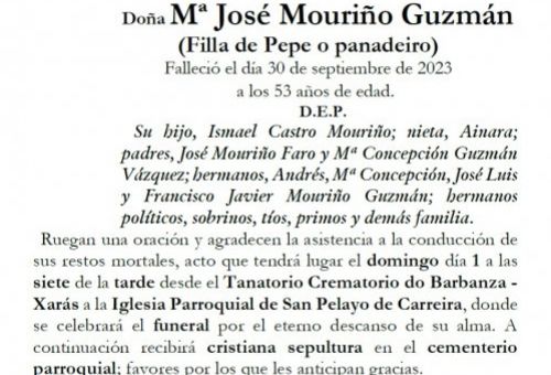 Mouriño Guzman, Mª José