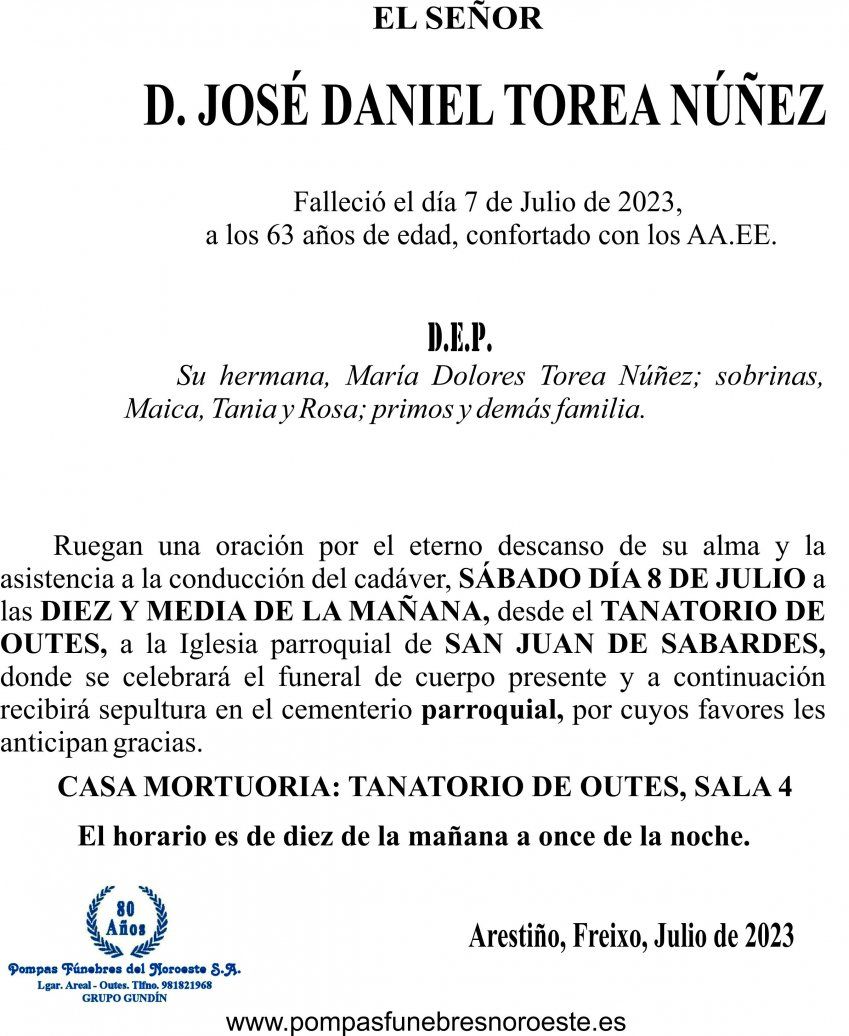 07 23 Esquela, José Daniel Torea Núñez