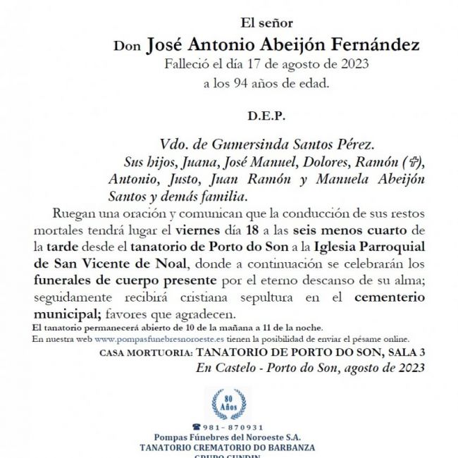 Abeijon Fernandez, Jose Antonio