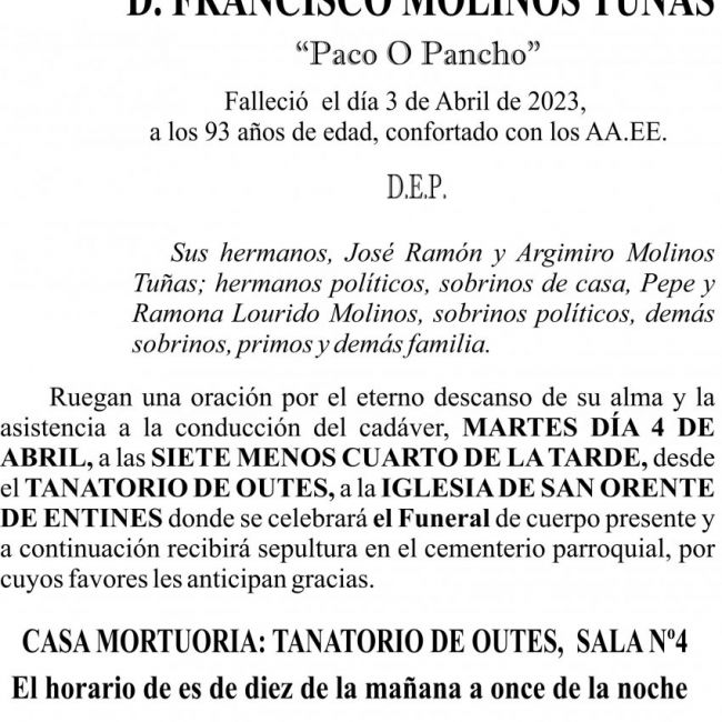 23 04 ESQUELA  Francisco Molinos Tuñas