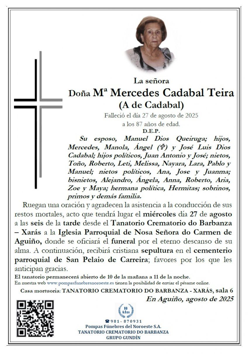 Cadabal Teira, Maria Mercedes