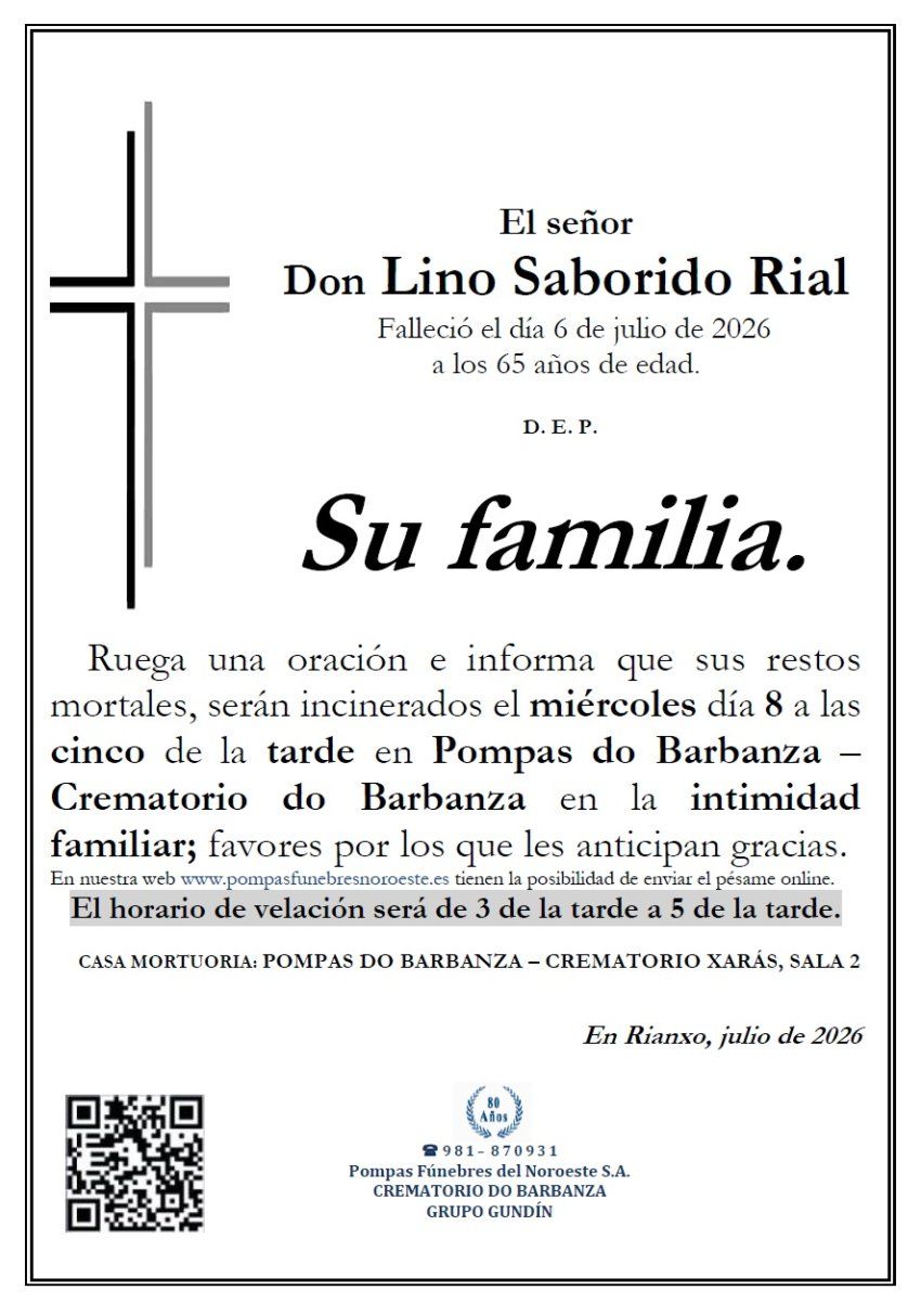 Saborido Rial, Lino