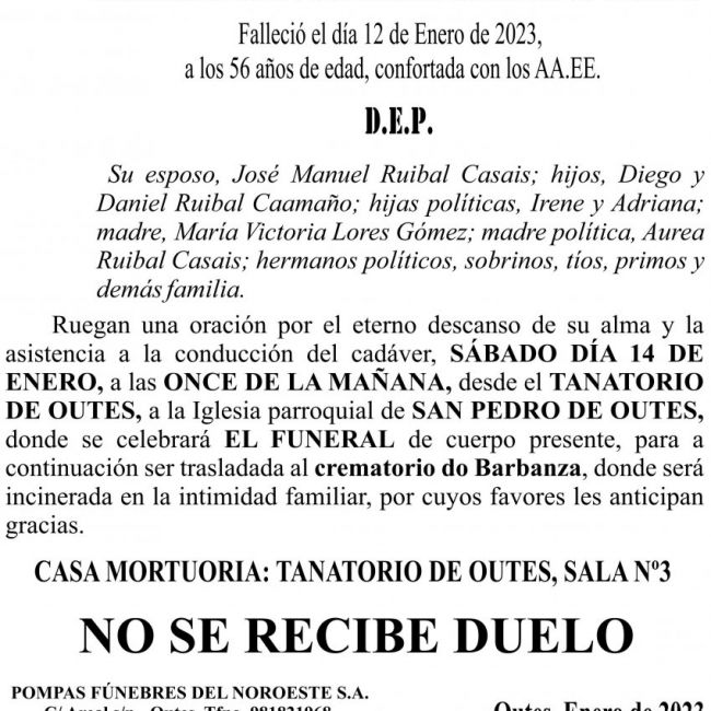23 01 ESQUELA María Victoria Caamaño Lores