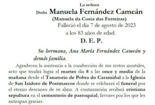 Fernández Cameán, Manuela