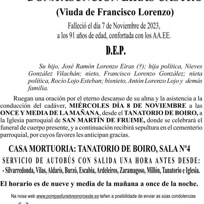 11 23 Esquela Asunción Eiras Castro