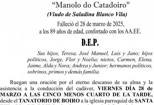 esquela 2025 Manuel Ferreirós Fernández