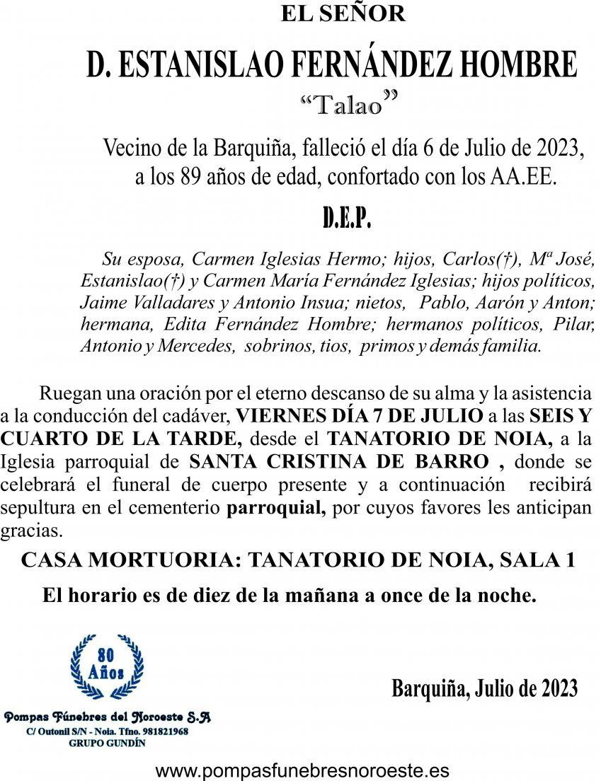 07 23 Esquela, Estanislao Fernández hombre