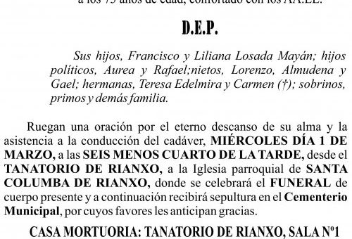 23 02 ESQUELA  Francisco Vicente Losada Suárez