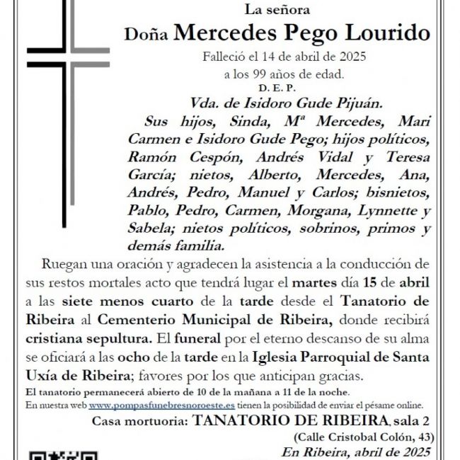 Pego Lourido, Mercedes