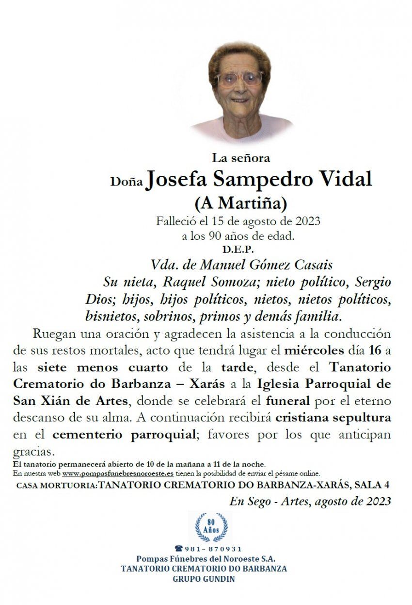 Sampedro Vidal, Josefa