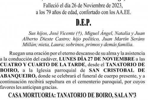 11 23 Esquela José Antonio Dieste Fernández