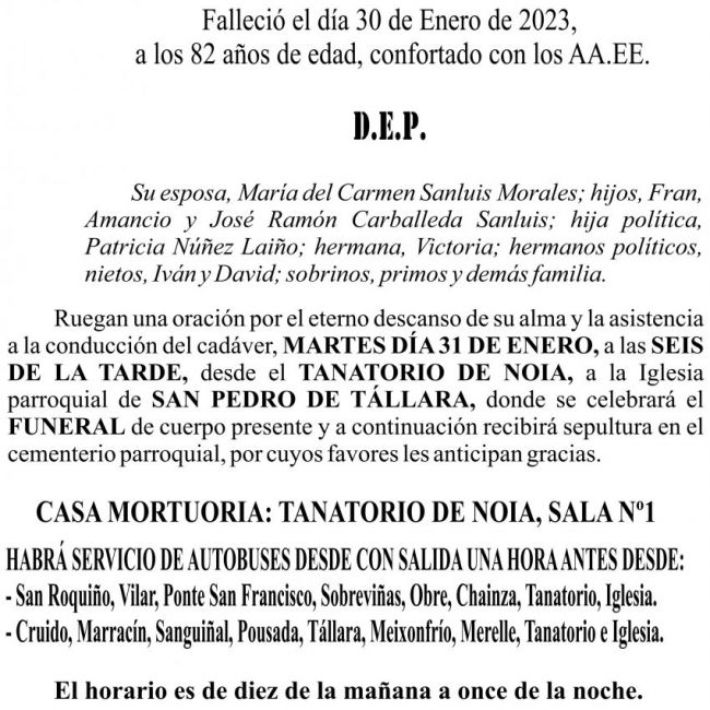 23 01 ESQUELA   Joaquin Carballeda Suárez