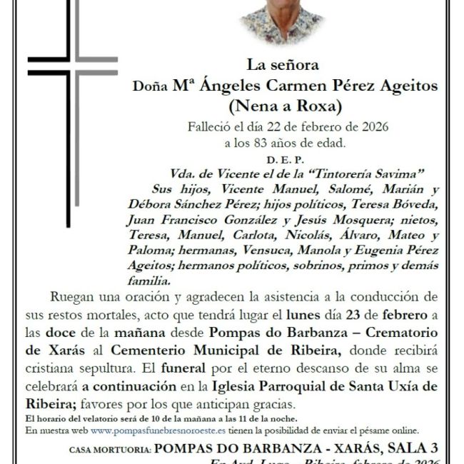 Perez Ageitos, M Angeles Carmen